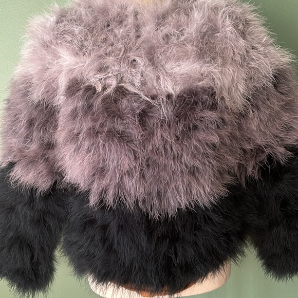 New women’s Sz M color block faux fur hippie boho zipped festive chic jacket top - Picture 4 of 10